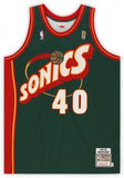 Shawn Kemp Seattle Supersonics Signed Green Authentic Jersey & "Reign Man" Insc