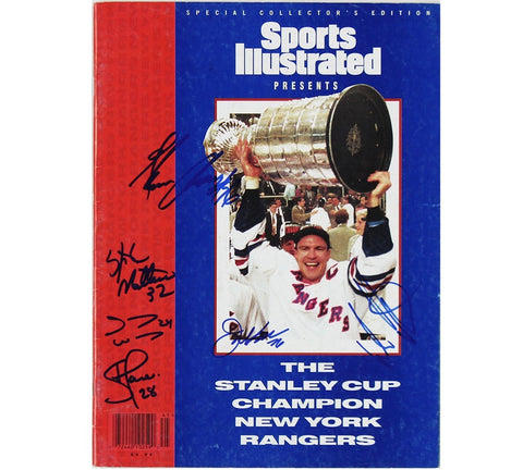 Glenn Anderson, Steve Larmer Signed NY Rangers Stanley Cup Sports Illustrated