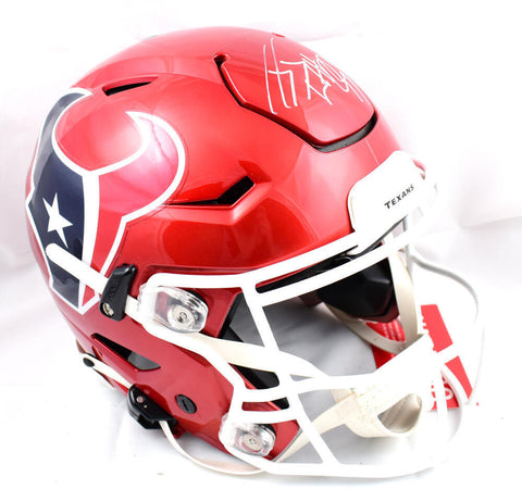 JJ Watt Autographed Texans F/S Flash Speed Flex Helmet-Beckett W Hologram *White