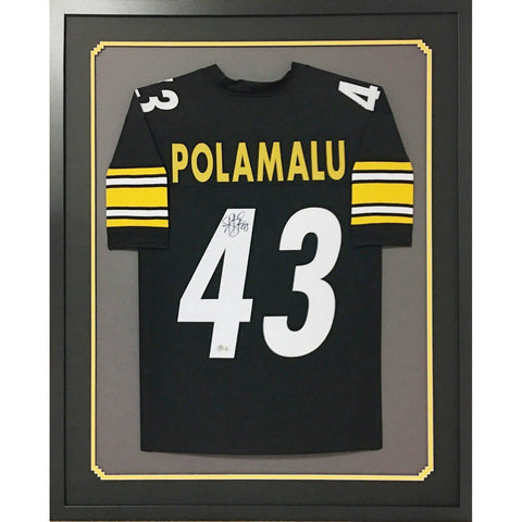 Troy Polamalu Autographed Signed Framed Pittsburgh Steelers BG0 Jersey BECKETT