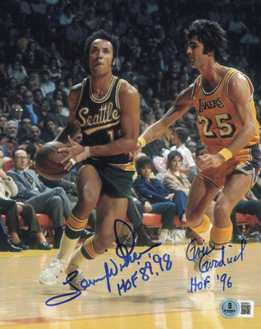Lenny Wilkens & Gail Goodrich Autographed 8x10 Photo Beckett BAS QR #BS36821