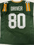DONALD DRIVER - Green Bay Packers Signed Custom Replica Green Jersey AUTO - BAS