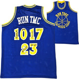 WARRIORS RUN TMC AUTOGRAPHED BLUE JERSEY 3 SIGS MULLIN HARDAWAY HOF BECKETT