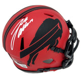 Josh Allen Buffalo Bills Signed Riddell Rave Mini Helmet BAS Beckett