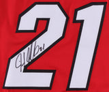 Hassan Whiteside Signed Red Miami Heat Jersey (Hollywood Collectible's COA)