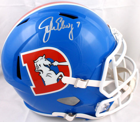 John Elway Autographed Denver Broncos F/S 75-96 TB Speed Helmet-Beckett W Holo