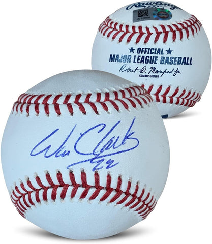 Will Clark Autographed MLB Signed Baseball Hologram COA With Display Case