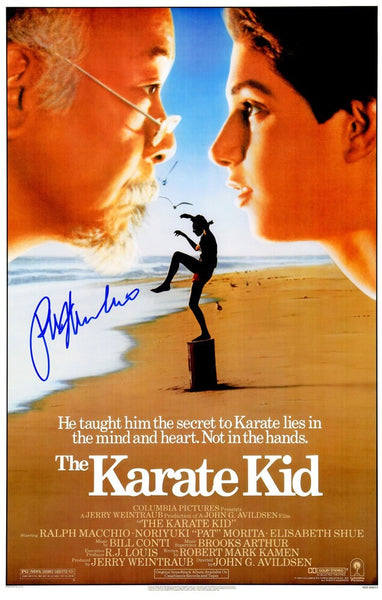 RALPH MACCHIO Signed 'The Karate Kid' 11x17 Movie Poster - SCHWARTZ
