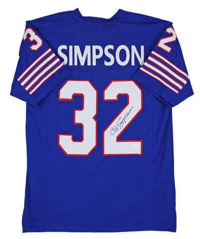 O.J. Simpson Authentic Signed Blue Jersey Autographed JSA Witness