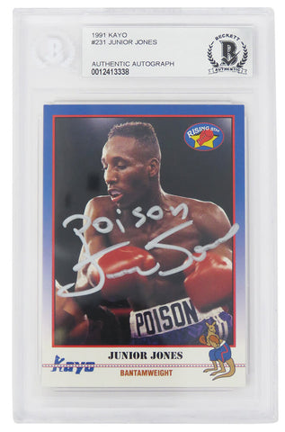 Junior Jones Autographed 1991 Kayo Boxing Card #231 w/Poison - Beckett