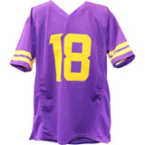 Justin Jefferson Autographed Pro Style XL Purple Jersey Beckett Witness 50141