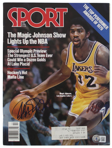 Lakers Magic Johnson Authentic Signed February 1980 Sport Magazine BAS Witnessed
