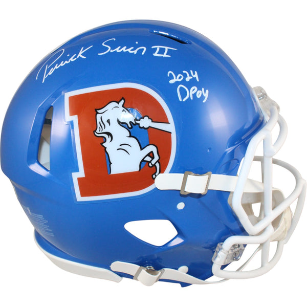 Patrick Surtain Autographed Denver Broncos Pro TB Helmet 24 DPOY Beckett 50771