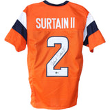Patrick Surtain Autographed Pro Style sz XL Orange Jersey Beckett Witness 53122