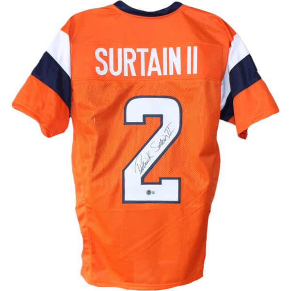 Patrick Surtain Autographed Pro Style sz XL Orange Jersey Beckett Witness 53122