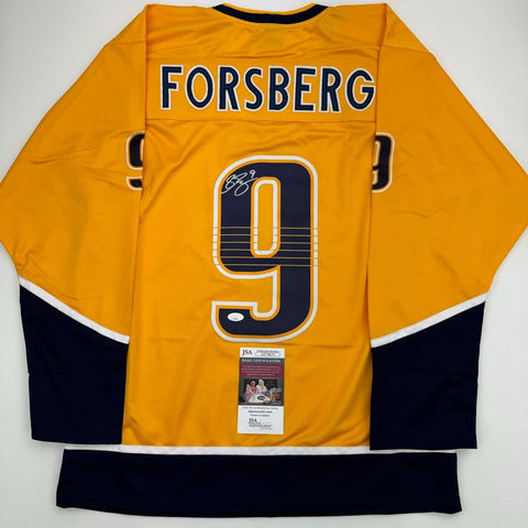 Autographed/Signed Filip Forsberg Nashville Yellow Hockey Jersey JSA COA