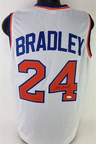 Bill Bradley Signed New York Knicks Jersey (JSA COA) 2xNBA Champion (1970, 1973)