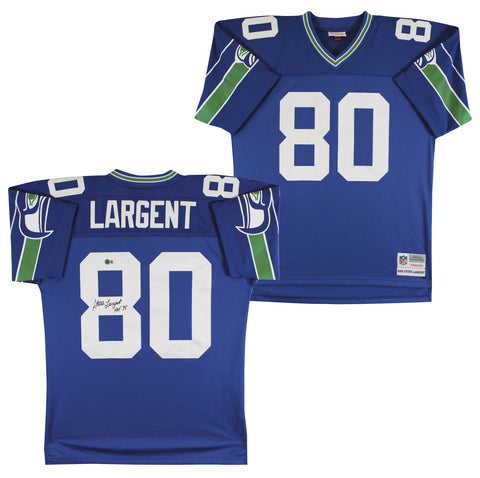 Seahawks Steve Largent "HOF 95" Signed Blue Mitchell & Ness Jersey BAS #BT57749