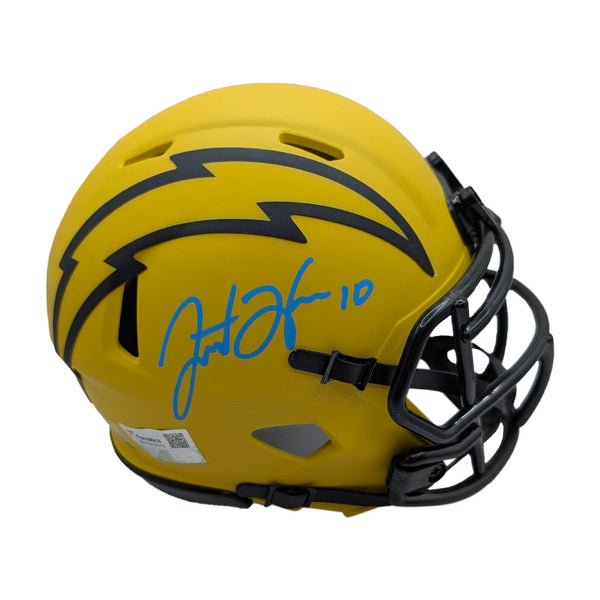 Justin Herbert Autographed Los Angeles Chargers Rave Mini Helmet - Fanatics