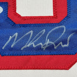 FRAMED Autographed/Signed MIKE RICHTER 35x39 New York White Jersey PSA COA