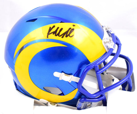 Kyren Williams Autographed Los Angeles Rams Speed Mini Helmet-Beckett W Hologram