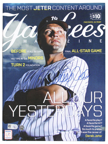 Yankees Derek Jeter Signed September 2014 Yankees Magazine MLB & BAS #AE64182