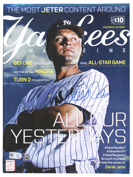 Yankees Derek Jeter Signed September 2014 Yankees Magazine MLB & BAS #AE64182