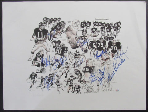 1986 NY Giants Signed by 11 Litho 19x25 Parcells Taylor Carson+++ PSA/DNA 209352