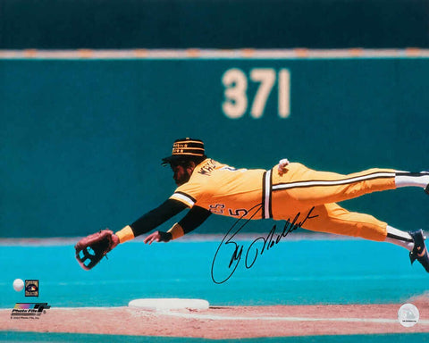 Bill Madlock Signed Pirates Yellow Jersey Diving 16x20 Photo - (SCHWARTZ COA)