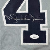 Framed Signed Mariano Rivera 35x39 New York Grey Jersey JSA COA/LOA