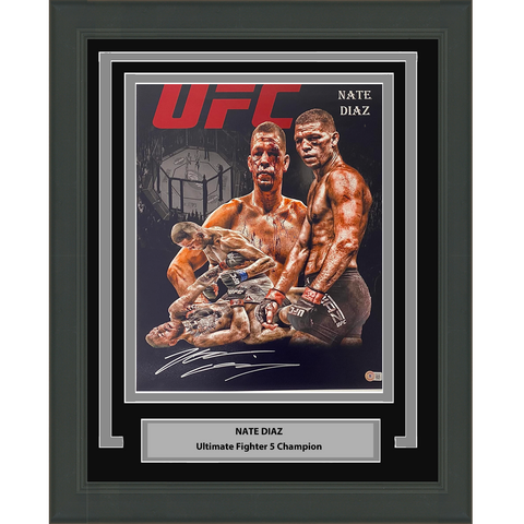 Framed Autographed/Signed Nate Nathan Diaz UFC MMA 16x20 Photo BAS COA #4