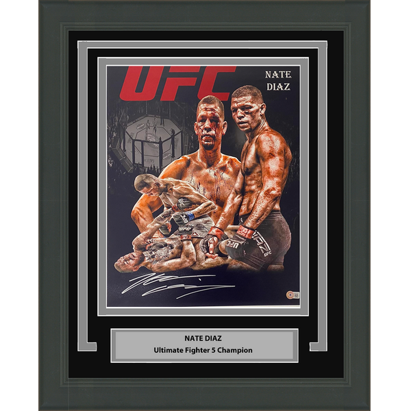 Framed Autographed/Signed Nate Nathan Diaz UFC MMA 16x20 Photo BAS COA #4