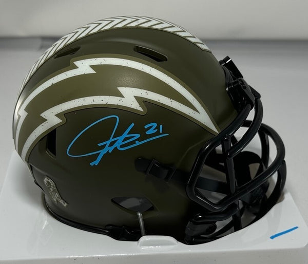 Chargers LADANIAN TOMLINSON Signed Riddell SALUTE Speed Mini Helmet AUTO - BAS