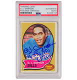 O.J. Simpson Signed 1970 Topps Inscribed "11,236 Yards 61 TDS" - PSA Authentic