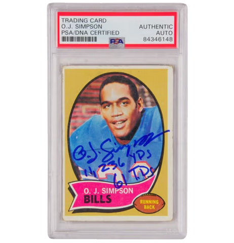 O.J. Simpson Signed 1970 Topps Inscribed "11,236 Yards 61 TDS" - PSA Authentic