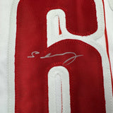 Autographed/Signed Cristopher Sanchez Philadelphia Pinstripe Jersey Beckett COA