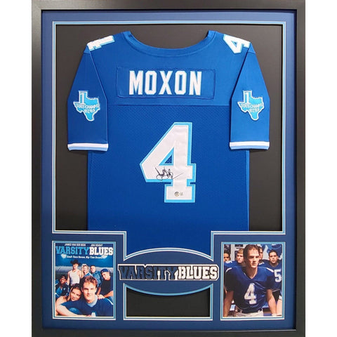 James Van Der Beek Autographed Signed Framed Varsity Blues Becket Moxon Jersey