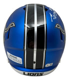 Sam LaPorta Signed Lions FS Alternate Blue Speed Replica Helmet BAS w/ Case