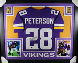 Adrian Peterson Autographed/Signed Pro Style Purple Framed Jersey BAS 44605