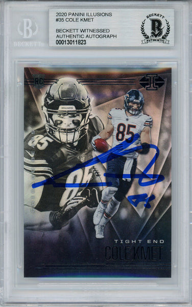 Cole Kmet Autographed 2020 Panini Illusions #35 Rookie Card BAS Slab 33063