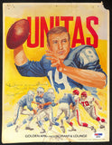 Johnny Unitas HOF Signed 8.5x11 Golden Arm Restaurant Drawing PSA/DNA 198841