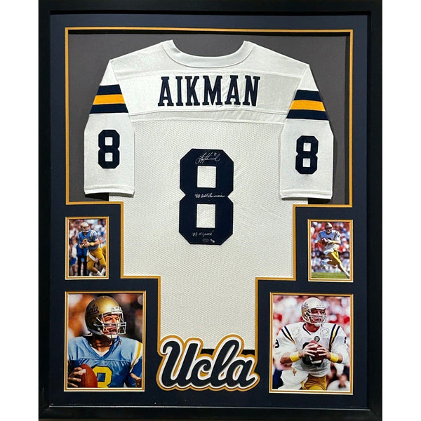 Troy Aikman UCLA White Dallas Cowboys Autographed Signed Framed Jersey GTSM
