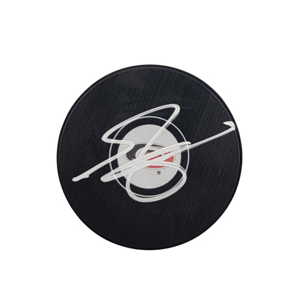 Jordan Martinook Autographed Carolina Hurricanes Logo Hockey Puck Beckett
