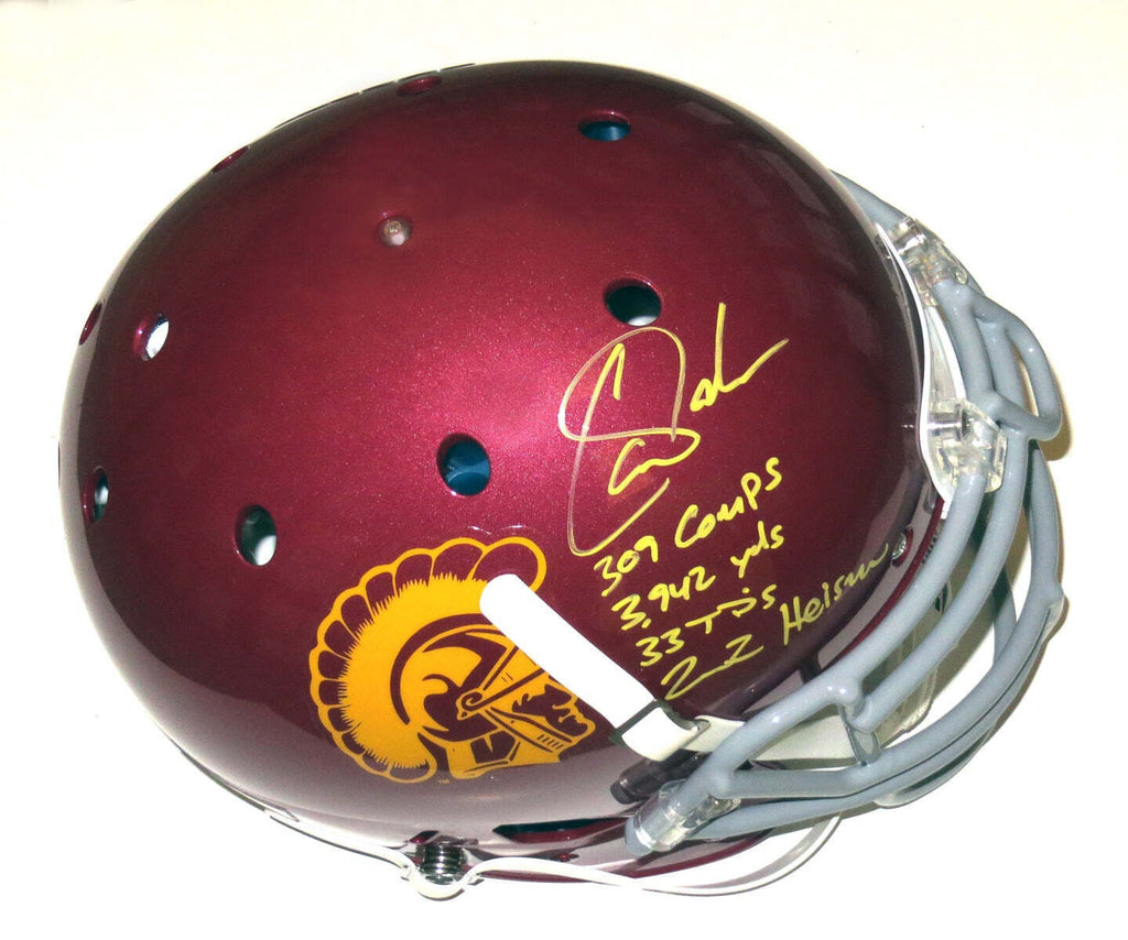 authentic usc football helmet Carson Palmer Signed USC Trojans Authentic Helmet W/2002 Heisman & Sta – Super Sports Center