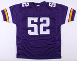 Chad Greenway Signed Minnesota Vikings Career Highlight Stat Jersey (TSE Holo)