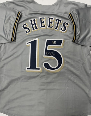 BEN SHEETS Signed Custom Replica Brewers Grey Jersey AUTO - BAS