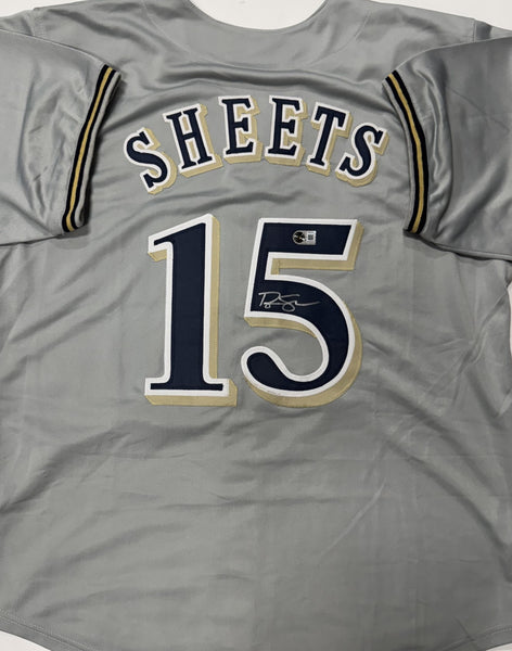 BEN SHEETS Signed Custom Replica Brewers Grey Jersey AUTO - BAS