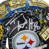 T.J. Watt Pittsburgh Steelers Signed Riddell Mini Helmet-Art Charles Fazzino