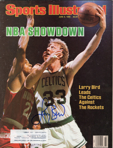 Larry Bird Signed Boston Celtics Sports Illustrated NBA Showdown 6/9/86 Beckett