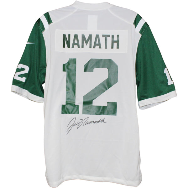 Joe Namath Autographed New York Jets Nike XL White Jersey Beckett Witness 53320